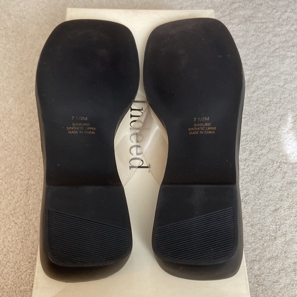 INDEED Metallic Sunburst Vinyl Flip Flops Silver Black Size 7.5 - Picture 6 of 10